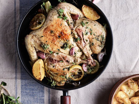 Spatchcock Chicken with Lemon and Herbs