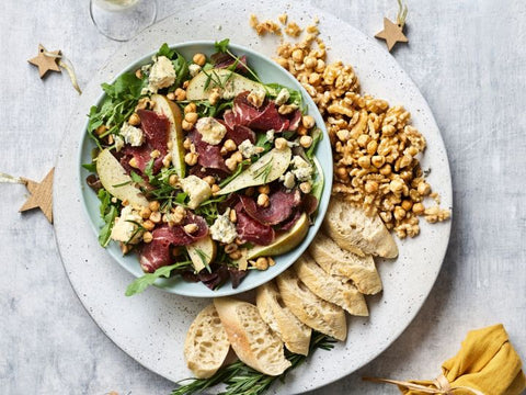 Beef Bresaola with Stilton & Pear Salad