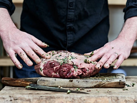 Gill Meller's 'Wood Roasted Leg of Mutton with Wild Garlic and Seaweed'