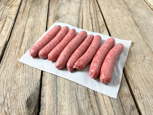 Organic Beef Chipolatas with Cracked Black Pepper