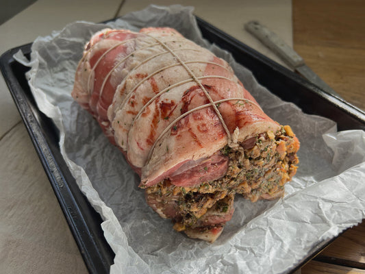 Organic Apple Stuffed Shoulder of Lamb, Boneless