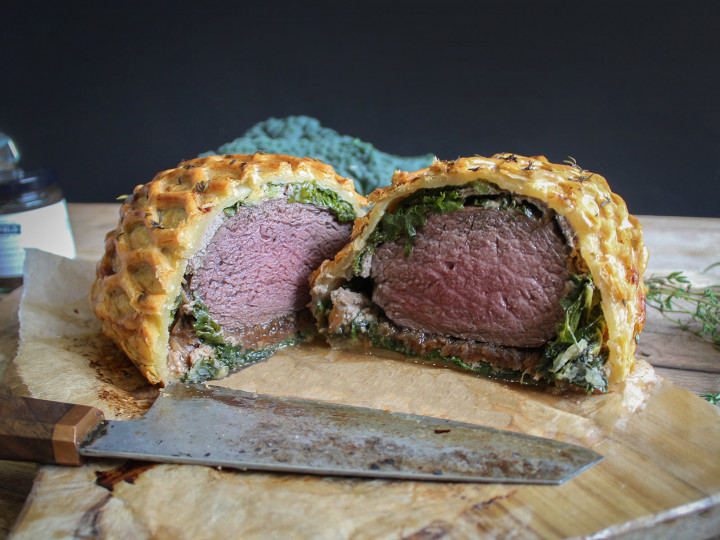 Venison Wellington cooked