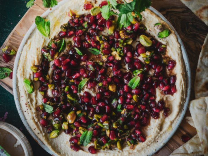 Pomegranate and Pistachio with ChicP Hummus